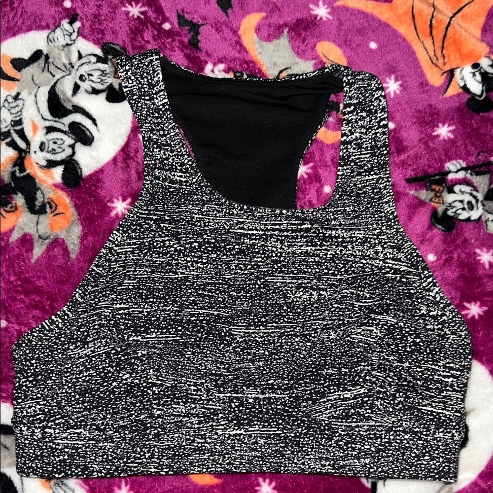 Lululemon High Neck Long Line Black/White Sport Bra Womens Sz 6 - Picture 5 of 7